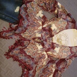 Maroon Paisley Kimono